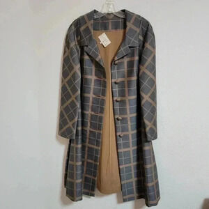 Vintage Fabiola David Barr Gray and Tan Car Coat